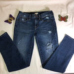 J. Crew Stretch Jeans, Distressed, Size 25, EUC, pet/smoke free home